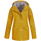 Newly Design Casual Women Windproof Overcoat Windbreaker Women Winter Coat and Jacket Zipper Outfit Hoody Coat with Pocket 81106
