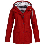 Newly Design Casual Women Windproof Overcoat Windbreaker Women Winter Coat and Jacket Zipper Outfit Hoody Coat with Pocket 81106