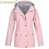 Newly Design Casual Women Windproof Overcoat Windbreaker Women Winter Coat and Jacket Zipper Outfit Hoody Coat with Pocket 81106