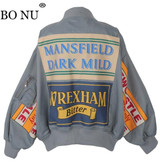 Spring Jacket Women Windbreaker Coat Patch Designs Harajuku Loose Bomber Streetwear Casual Basic Coat Oversize Short Jacket