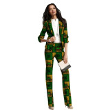 Formal women's pant suits for weddings business style blazers with trousers female African set print women Ankara outfits