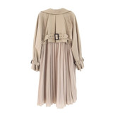 Women's Trench Coat long Spring coats female 2019 fashion Pleated chiffon splice outwear loose trench coat for women thin