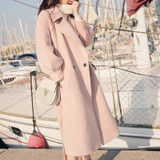 Winter Women Woolen Overcoat New long lantern sleeves woolen coat Winer Large Size female long section thick woolen coat