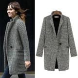 Winter Autumn Suit Blazer Women 2019 Formal Woolen Jackets Work Office Lady Long Sleeve Blazer Outerwear Plus Size 7XL