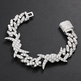 Cuban Chain Bracelet Full Of Rhinestone For Men's Hip Hop Jewelry