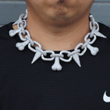 Punk Rivet Choker Bling Cubic Zircon Men's Hip hop Necklace