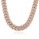 Heavy Gold Chain Cuban CZ Cuban Chain 3 Rows 18mm Necklace Diamond Cuban Link Chain Bracelet