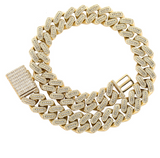 Heavy Gold Chain Cuban CZ Cuban Chain 3 Rows 18mm Necklace Diamond Cuban Link Chain Bracelet