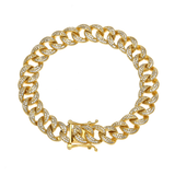 925 Sterling Silver Luxurious cuban link Bracelet Hip Hop