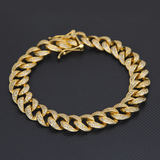 925 Sterling Silver Luxurious cuban link Bracelet Hip Hop