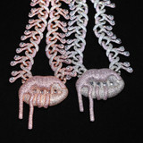 Lip Pendant Tear Drop Cuban Women Necklace