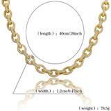 Hip Hop Jewelry Gold Silver Cuban Link Chain Men's Necklace