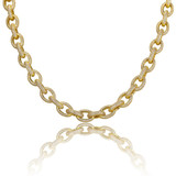 Hip Hop Jewelry Gold Silver Cuban Link Chain Men's Necklace