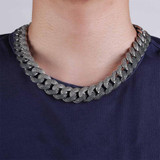 Mint Blue CZ Miami Cuban Link Necklace (18mm)