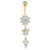 Rhinestone Dangle Belly Button Waist Chain