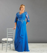 2018 New Hot sale Plus size mother wedding with half sleeves chiffon V-neck formal women dress Mother of the Bride Dresses