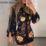Women  Cutout Back Bishop Sleeve Floral Dress  Long Sleeve Dress bodycon dress Women  Cutout Back Bishop Sleeve Floral Dress  Long Sleeve Dress bodycon dress