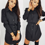 Casual Shirt Dresses Women Summer Autumn Sexy Dress Office Dress Buttons Turn-Down Long Sleeve Bandage Elegant Dresses Vestidos Casual Shirt Dresses Women Summer Autumn Sexy Dress Office Dress Buttons Turn-Down Long Sleeve Bandage Elegant Dresses Vestidos