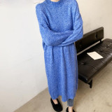 Casual Loose Sweater Dress Winter Women Fashion Knitting Dresses Long Pullovers Korean Style Lady Warm Long Dress Oversize
