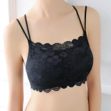 Black White Lace Bralette Sexy Strappy Tank Top Womens Padded Cropped Tops Vest Bustier Beach Short Tank Tops *1223