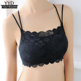 Black White Lace Bralette Sexy Strappy Tank Top Womens Padded Cropped Tops Vest Bustier Beach Short Tank Tops *1223
