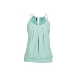 Feitong Summer Women Tank Tops Sexy Halter Loose Wrinkled O Neck Cami Tank Tops Vest Blouse camisole regata feminina 2018 New