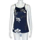 Summer T shirts Women Sleeveless Flower Printed Fashion Sexy Tank Top Casual Round neck Blouse Vest T Shirt Female Tee Crop Top