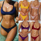 Fancinating Women Bandages Velvet Bikini Sets Two Piece Swimsuits Swimwear Beach Suit Magnificent Women's Swimsuits Biquini