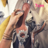 Sexy High Heels Sandals Shoes Woman Silver Rhinestone Wedding Shoes