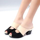 Fashion Women Leather Sandals Sexy Peep Toe Cut Out High Heels
