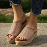 Women Sandals Retro Platform Sandals With 6CM High Heels Wedges Shoes