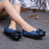 Retro Flat Shoes Women Loafers Slip on Leather Shoes