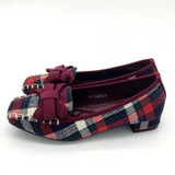 England Style Gingham Women Casual Loafers