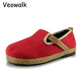 Womens Casual Plain Linen Cotton Loafers