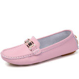 Women genuine leather ballet flats shoes