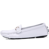 Women genuine leather ballet flats shoes
