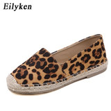 Leopard grain  Flat Shoes Women Hemp Fisherman Espadrilles Loafers