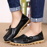 Women Flats Women Genuine Leather Shoes Slip On Loafers