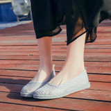 New Women's Shoes Flat Casual Shoes Woman Mesh Breathable Hollow Loafers