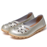 Women Flat  Genuine Leather Shoes Woman Loafers