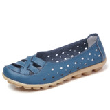 Women Genuine Leather Shoes Women Flats Spring Soft Slip-On Loafers