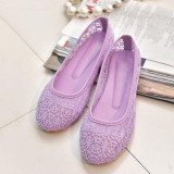 Women Ballet Shoes Flats Cut Out Leather Breathbale Moccains Women Boots