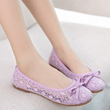 Women Ballet Shoes Flats Cut Out Leather Breathbale Moccains Women Boots