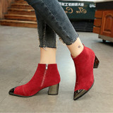 Square Heel Boots Women Winter Chelsea Boots