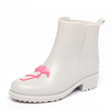 Women Retro Cute Ankle Rain Boots Non-Slip Waterproof Water Shoes