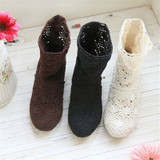 summer boots   with the new shoes lace openwork crochet boots