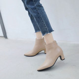 Pointed Toe Square Heel Women Boots
