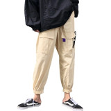 Harajuku Spring Streetwear Ladies Pants Women Men Casual Solid Big Pocket Pants High Waist Loose Trousers pantalones mujer