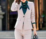 Autumn Fmasuth Elegant Ruffle Office Uniform Skirt Suit Autumn Full Sleeve Blazer Jacket+Skirt 2 Pieces Female Work Skirt Suits