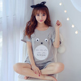 WAVMIT 2019 Summer Women Comfortable Cute Pajama Set Girl Print Pyjama Set Short Sleeve Sleepwear Suit Women Nightshirt Sets
